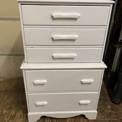 Refurbished White Wood 5-Draw Bureau Dresser $75 32” x 19” x 50”