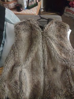 Fur Vest with hood