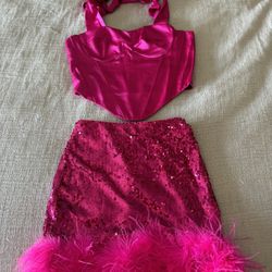 Fashion Nova Skirt Pink Set
