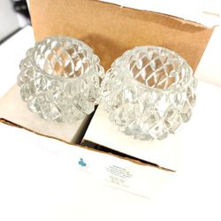 Partylite Rockport Pair Candle Holders Brand New in Box Set Of 2