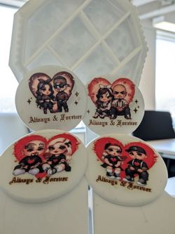Always & Forever Couple Round coasters Set of 4