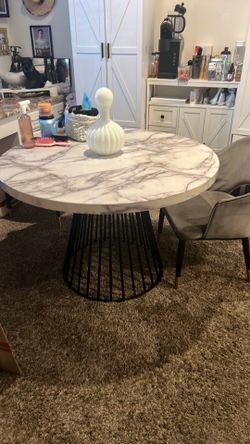 Heavy white and black table
