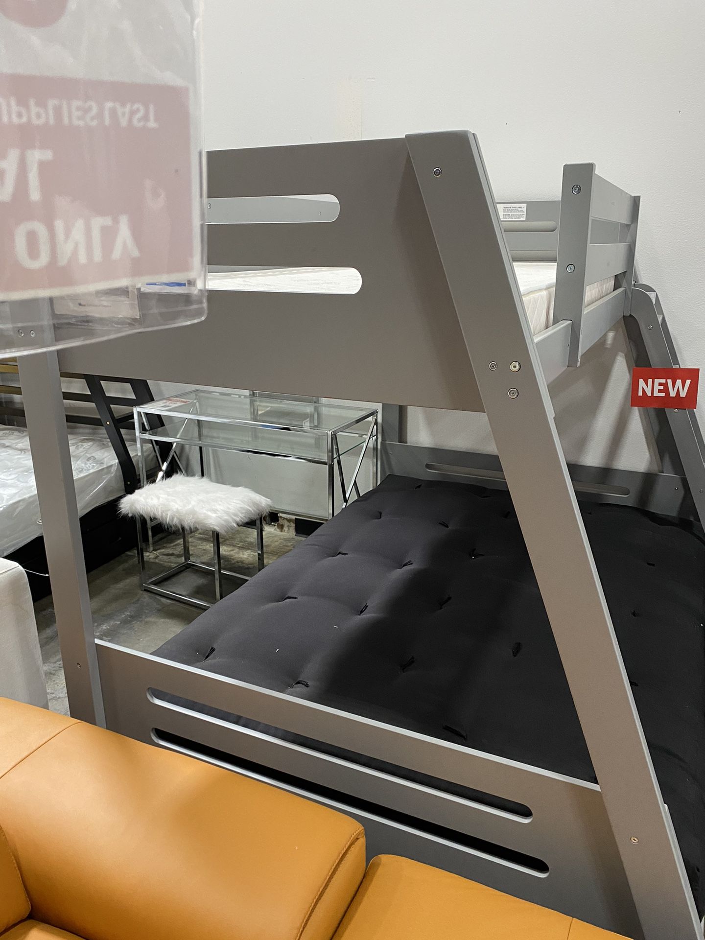 Amazing Grey White or Black Bunk Bed Deal Twin Over Full New With drawers.  Was $799 