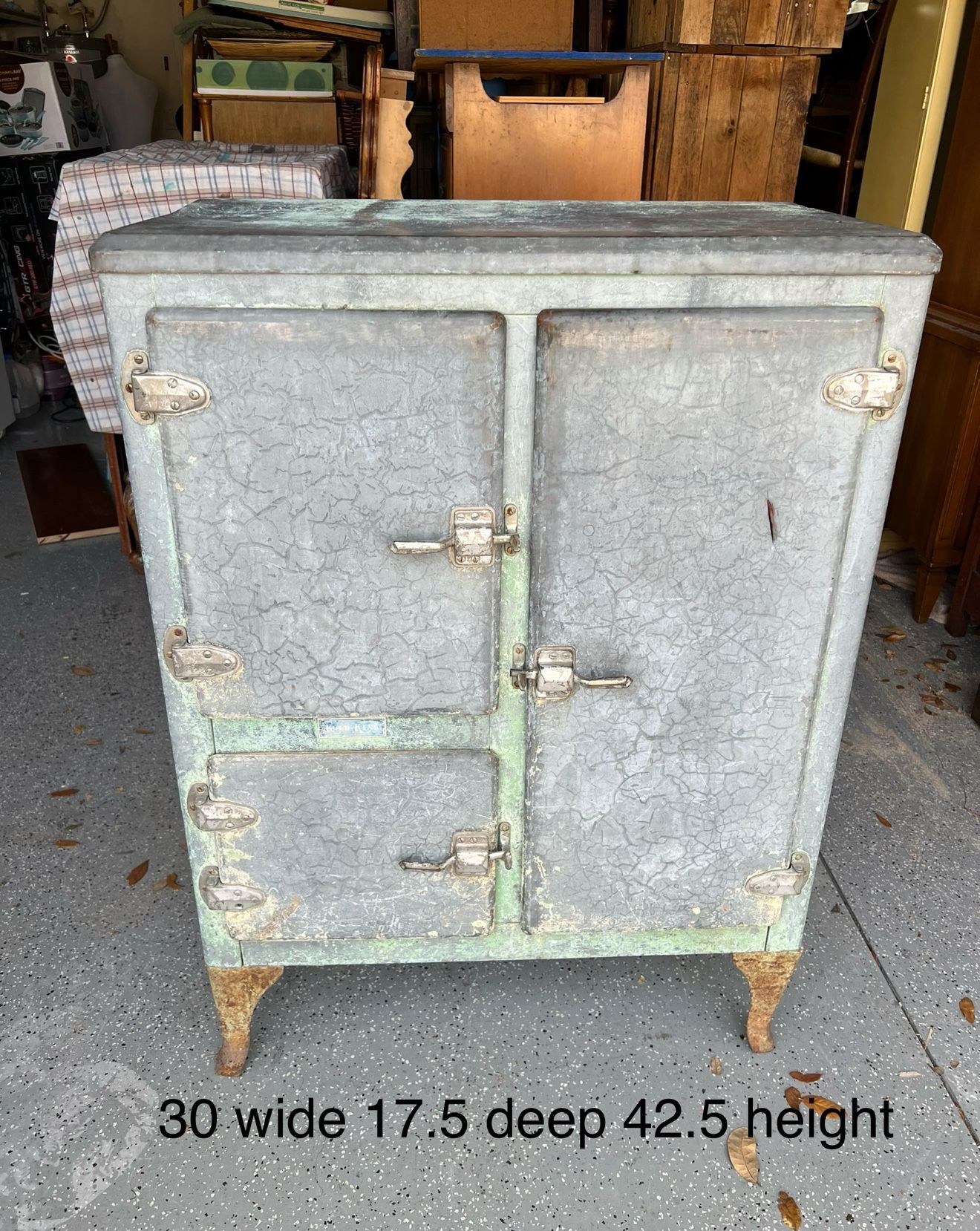 Rare Kold King Metal Antique Ice Box / Refrigerator Mid Century