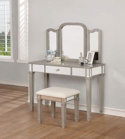 Vanity Set Makeup Table with Mirror / Tocador Mesa Maquillaje con Espejo 