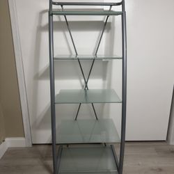 Silver Coated Metal & Glass Book Stand 
