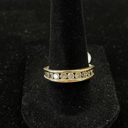 14k Gold Wedding Band/Diamond Ring