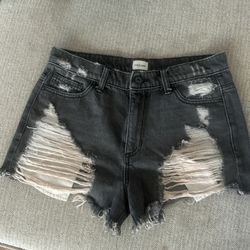 Black denim shorts 