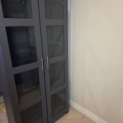 DISPLAY/CHINA CABINET CHARCOAL GREY 