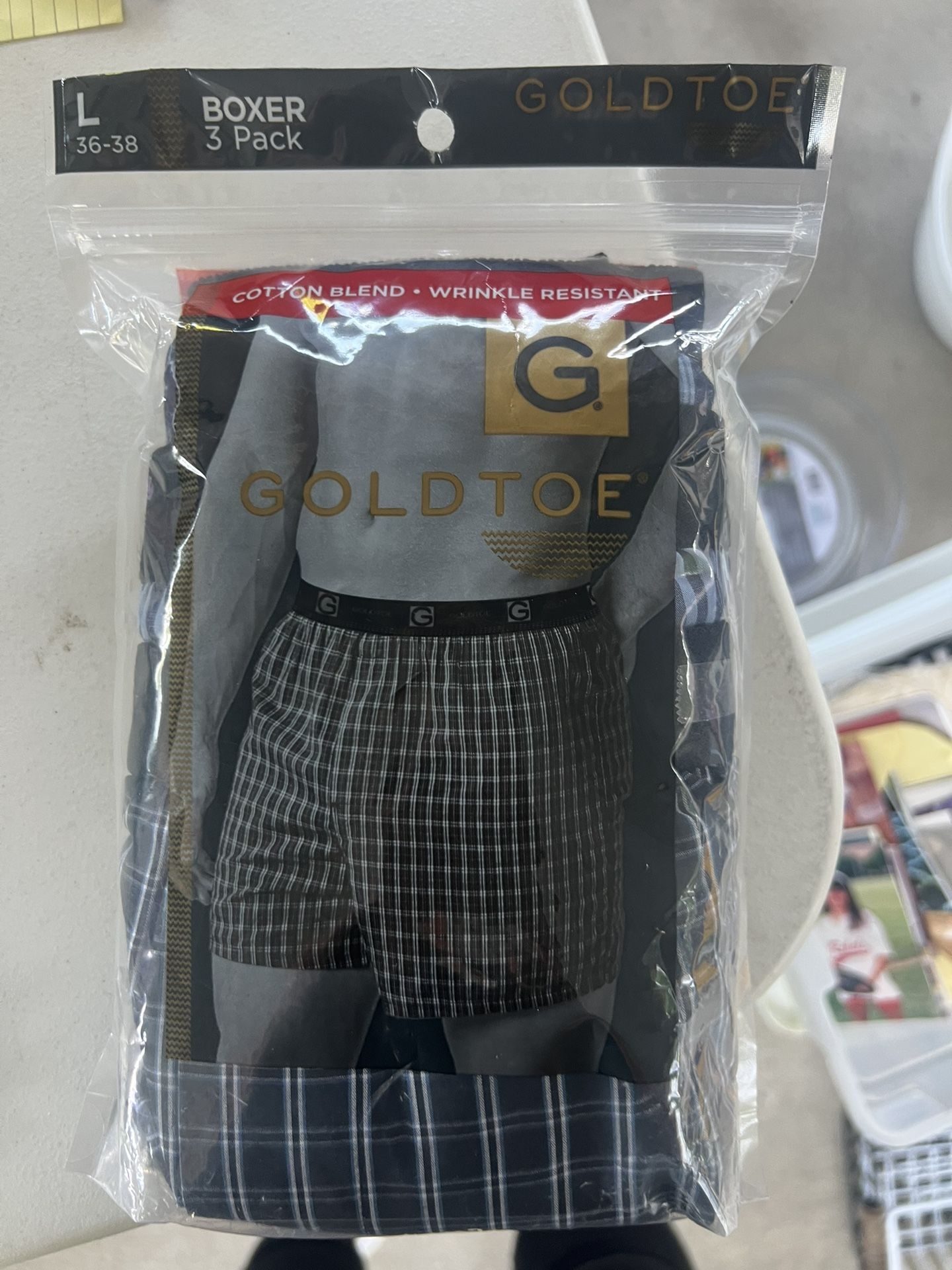 Men’s Gold toe Boxer 3 Pack Large 36/38