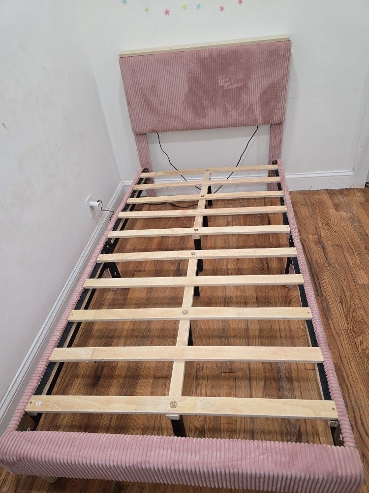 Twin Bed With Headboard With Lights Comes With Remote 