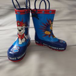 NWT Paw Patrol Toddler Boys Rain Boots Size 5-6