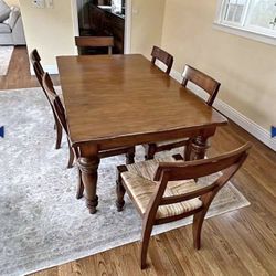 Very Large Dining Table w/ 8 Chairs - Solid Piece of Furniture.