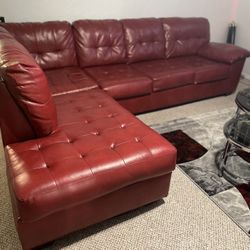 Red Leather Sectional Couch