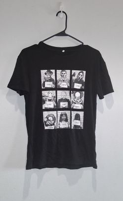 Horror Movie Villains Mugshot Graphic T-Shirt Size S