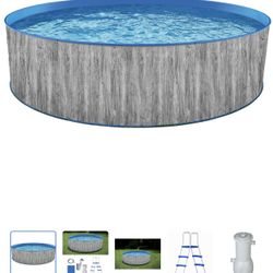 Blue Wave Capri 12-ft Round 36-in Deep Steel Wall Above Ground Swimming Pool Package