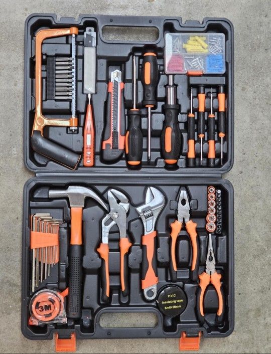 160 Piece Tool Set, General Home Kit with Plastic Toolbox, Basics Household Tool Box se.