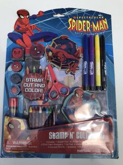 Spider-Man stamp and color set