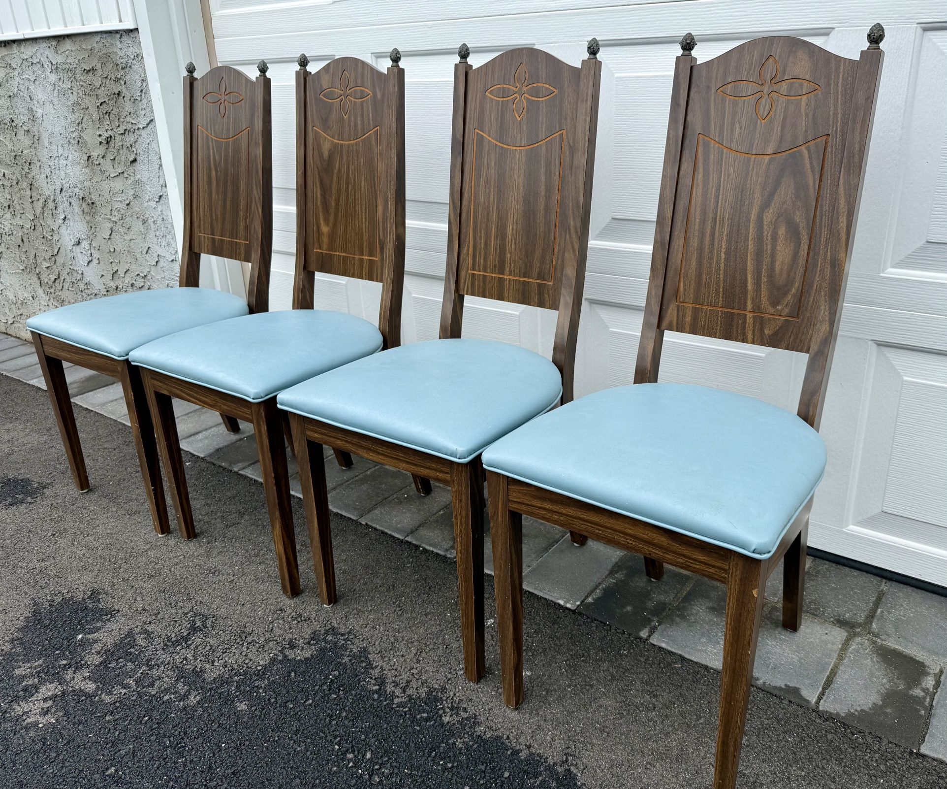 4 Retro High Back Dining Chairs