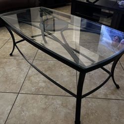 Glass coffee  table and end table  $30