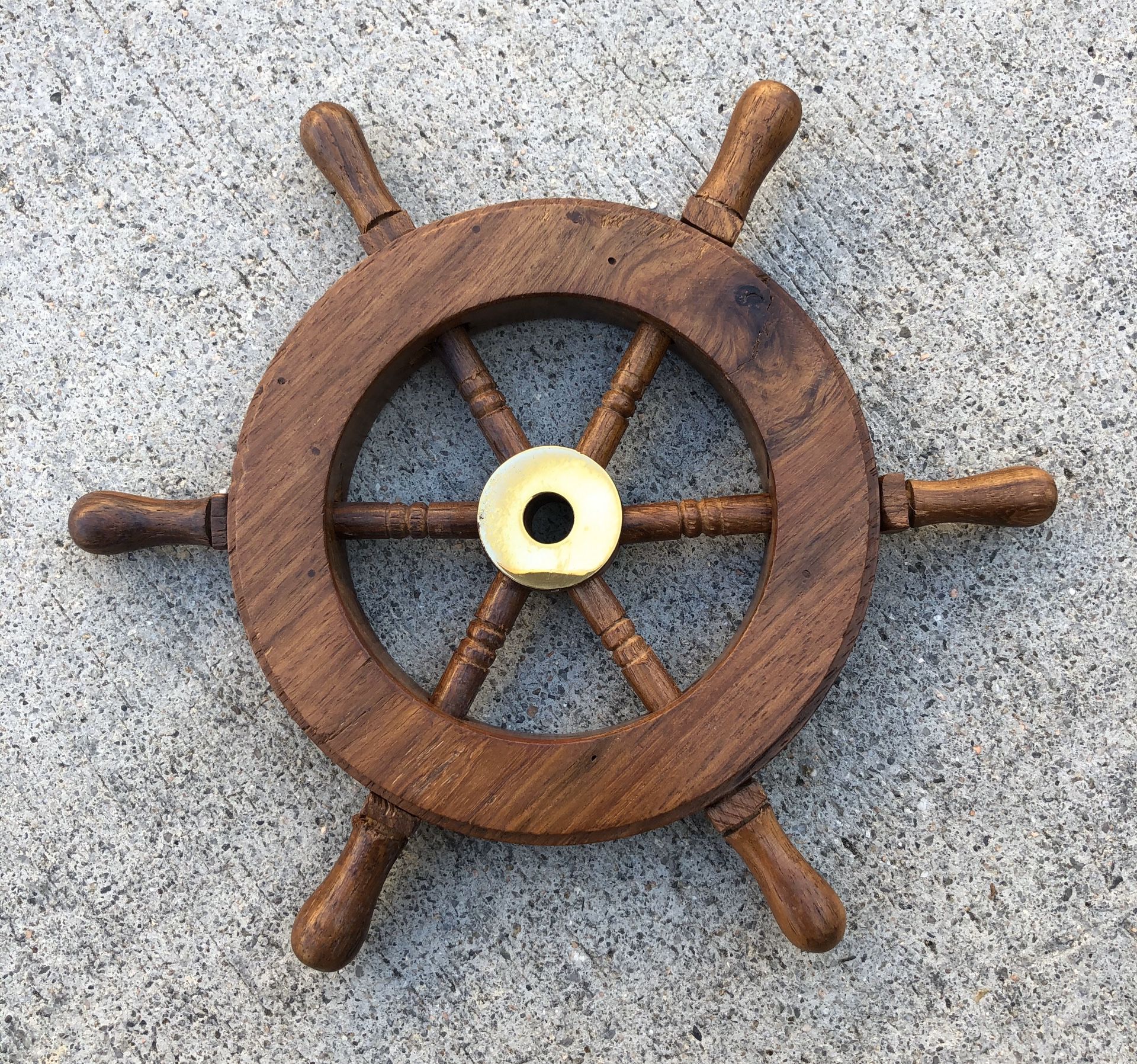 *NEW* Set of 2 - 6.5” Nautical Wooden Ships Wheels with Brass Hub