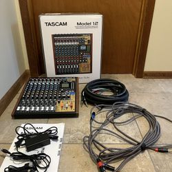 Tascam Model 12 w/ Snake and Monitor Cables