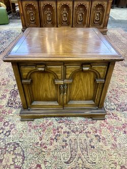1970s Spanish Mediterranean Style Square Storage End Table