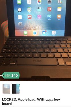 Locked iPad with zagg key board