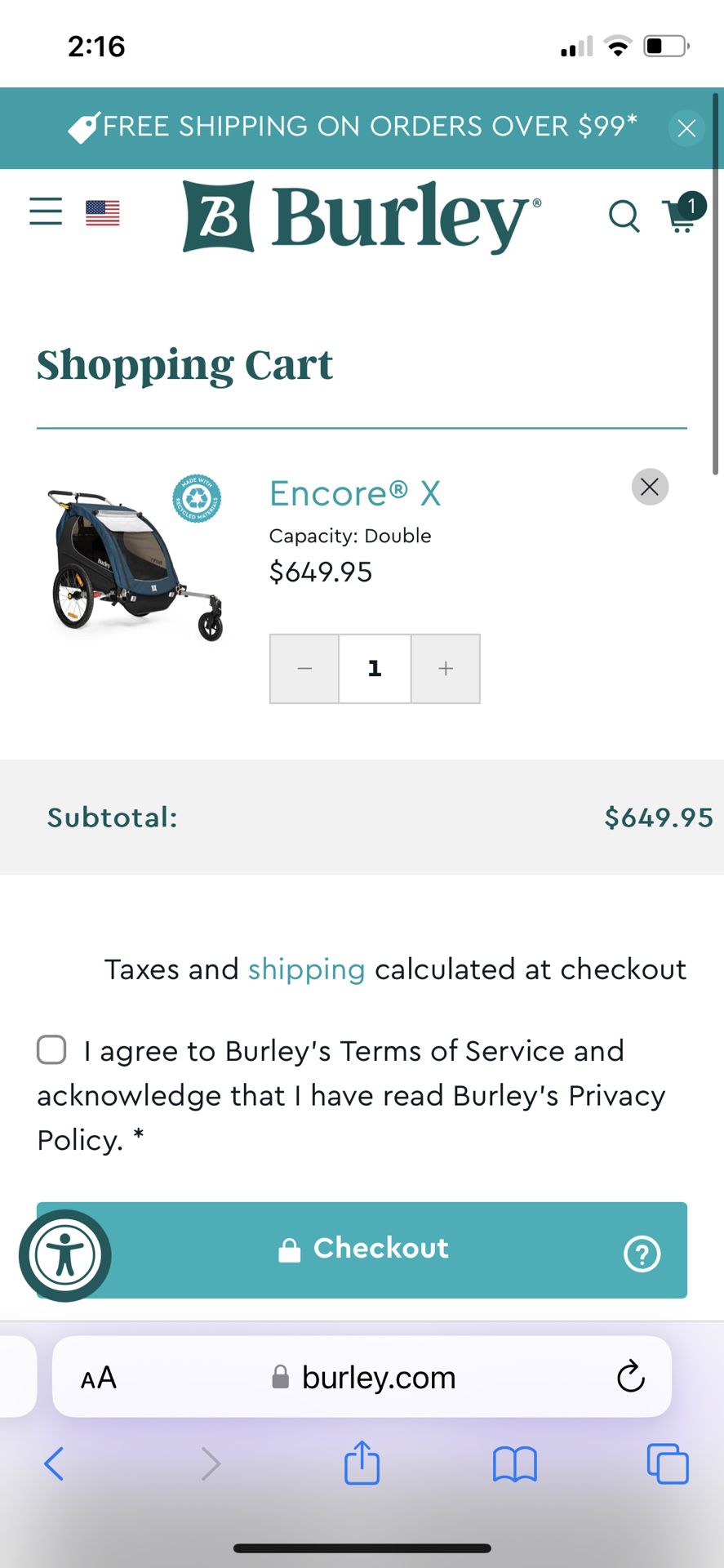 Unopened - Burley Encore X: Child Bike Trailer & Stroller 