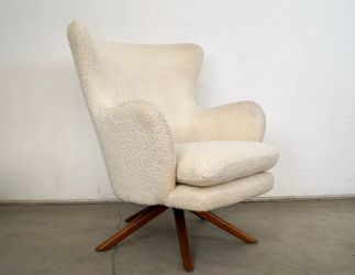 Mid Century Modern Style Wingback Lounge Chair by Crate & Barrel