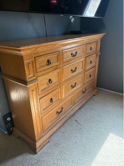 Wood dresser and nightstands