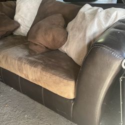 Leather/Suede Love Seat Sofa