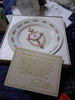Avon Calling Anniversary Commemorative Plate with Certificate