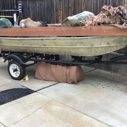 14 Ft Jon Boat And Trailer No Motor 