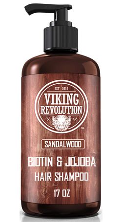 Viking Revolution Shampoo & Conditioner Set Sandalwood w/ Biotin & Jojoba Oil 17oz Natural Men’s Hair Care