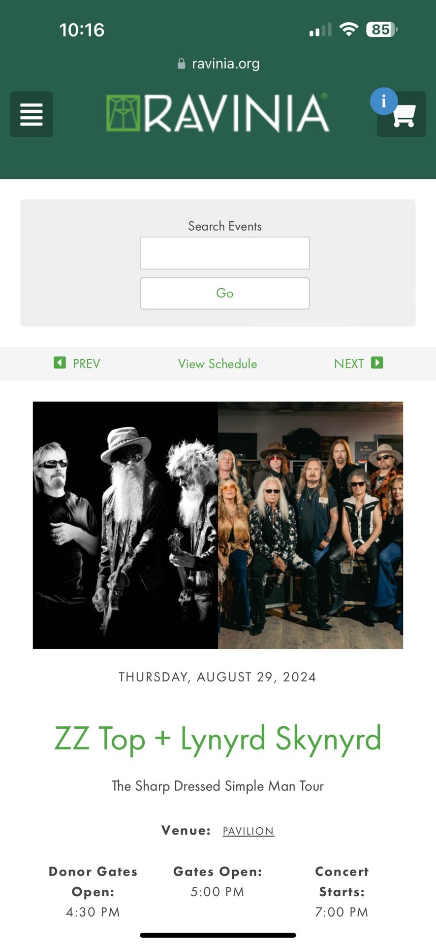 Lynyrd Skynryd & ZZ Top at Ravinia