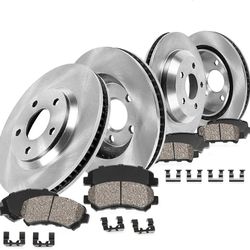 Callahan Brake Parts Brake Kit for Ford Mustang 2015-2020 Front and Rear Replacement Brake Rotors with Ceramic Brake Pads EBYK038774