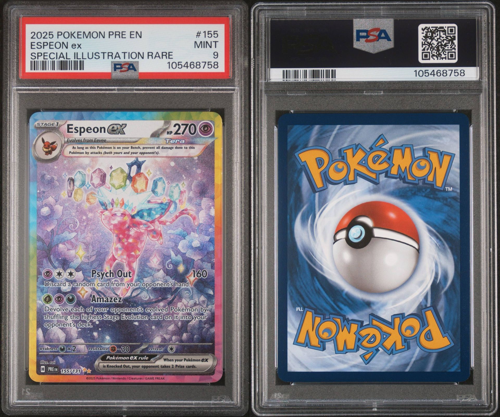 Espeon EX Illustration Rare PSA 9