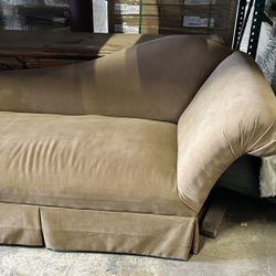 Brown Suede Chaise Lounge