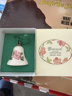 Vintage Franciscan Desert Rose Bell Ornament England
