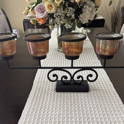 Brown Metal Candle Holder For 5 Candles
