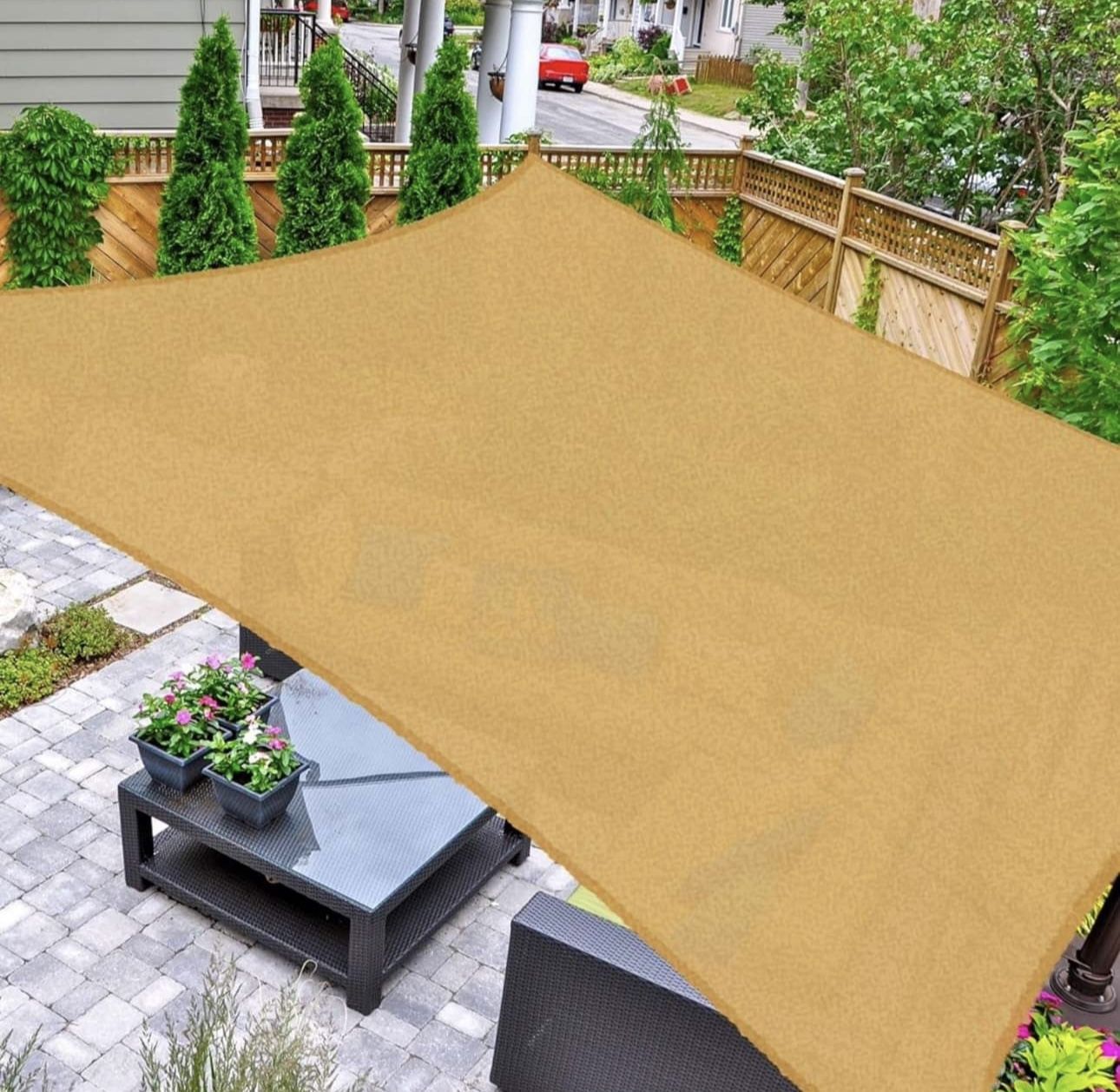Sun Shade Sail Rectangle 8’x12’ UV Block Canopy For Patio, Backyard, Outdoor Activities In Sand