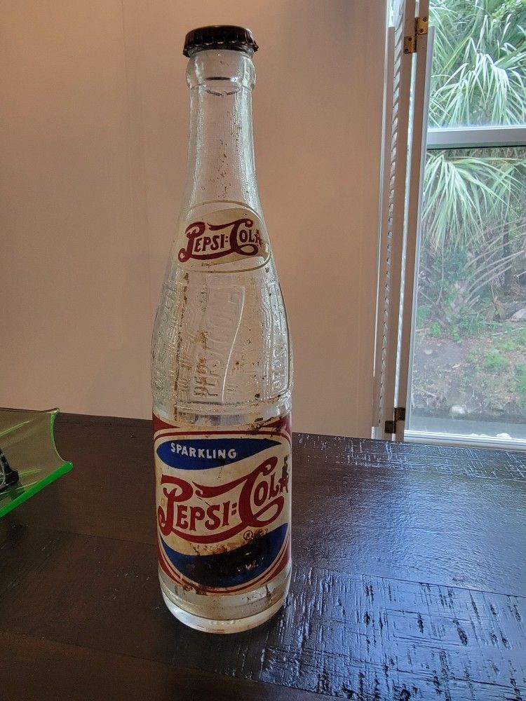 Vintage Pepsi Cola Bottle W/Cap