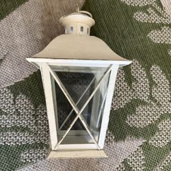 Unique, metal and glass hanging garden lantern