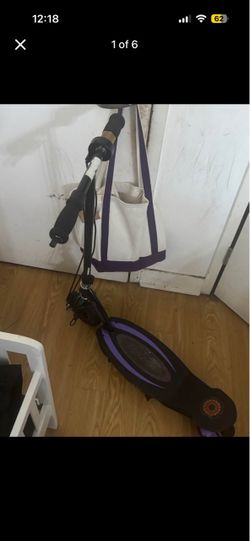 Electric Kick Scooter Black and Purple