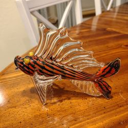 Beautiful Murano Style Blown Glass Fish Signed By Artist 