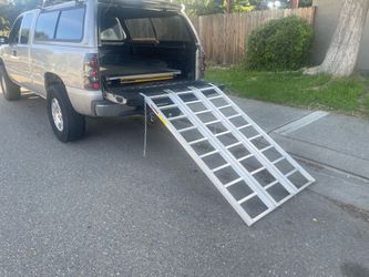 HAUL-MASTER 1500 lb. Capacity, 69 in. x 45 in. Tri-Fold Aluminum Loading Ramp