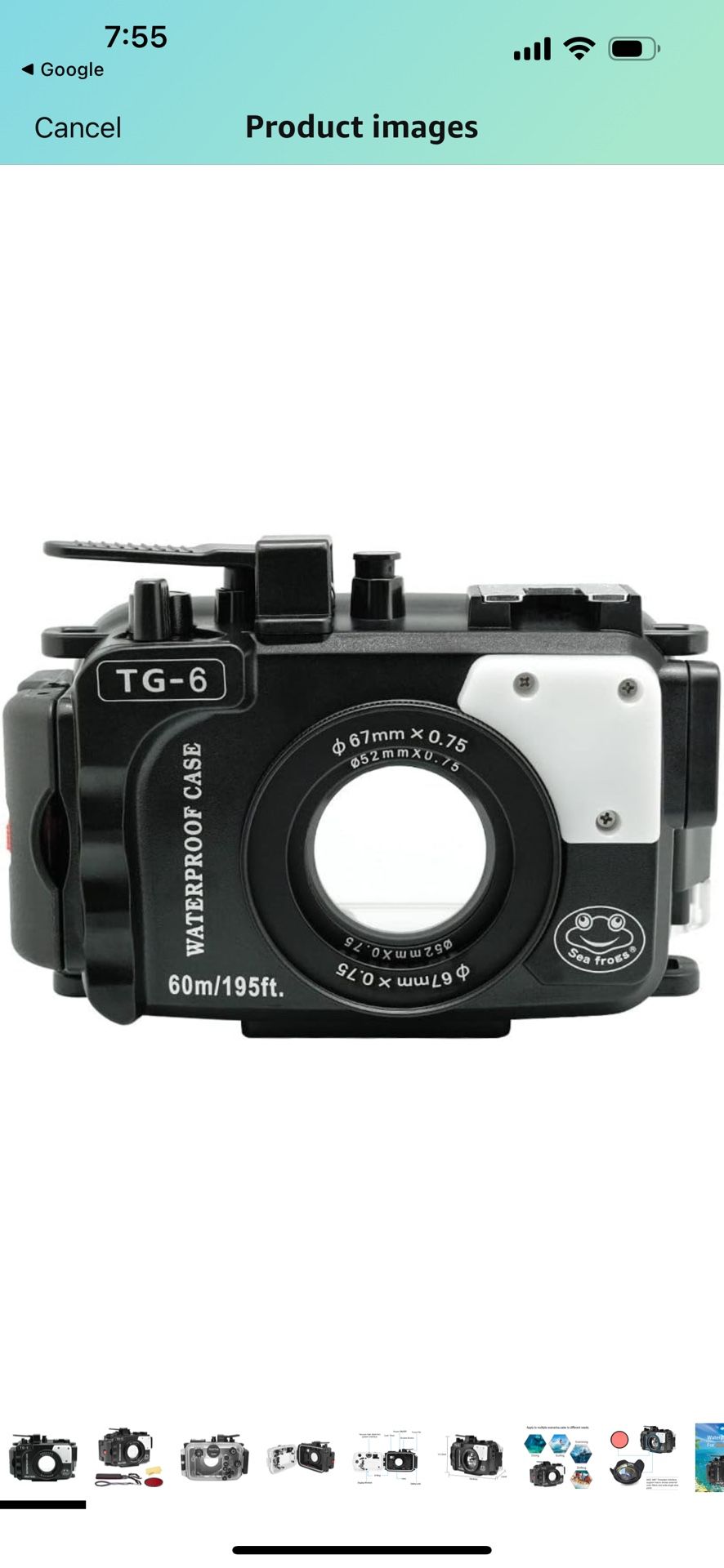 SeaFrogs Underwater Housing for Olympus Tough TG-6 [60m/195ft] Professional Scuba Case Waterproof Diving Case for Olympus tg6, w/Inbuilt Leak Detectio