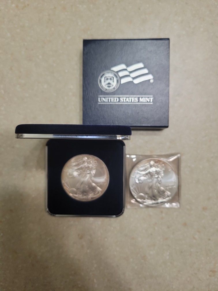 2008 And 2014 American Silver Eagles. $55 Each