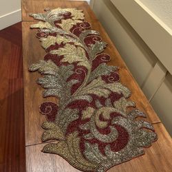 Handmade beaded runner, table decoration.